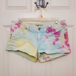 lei Shorts - Fun Tie-Dyed Denim Shorts